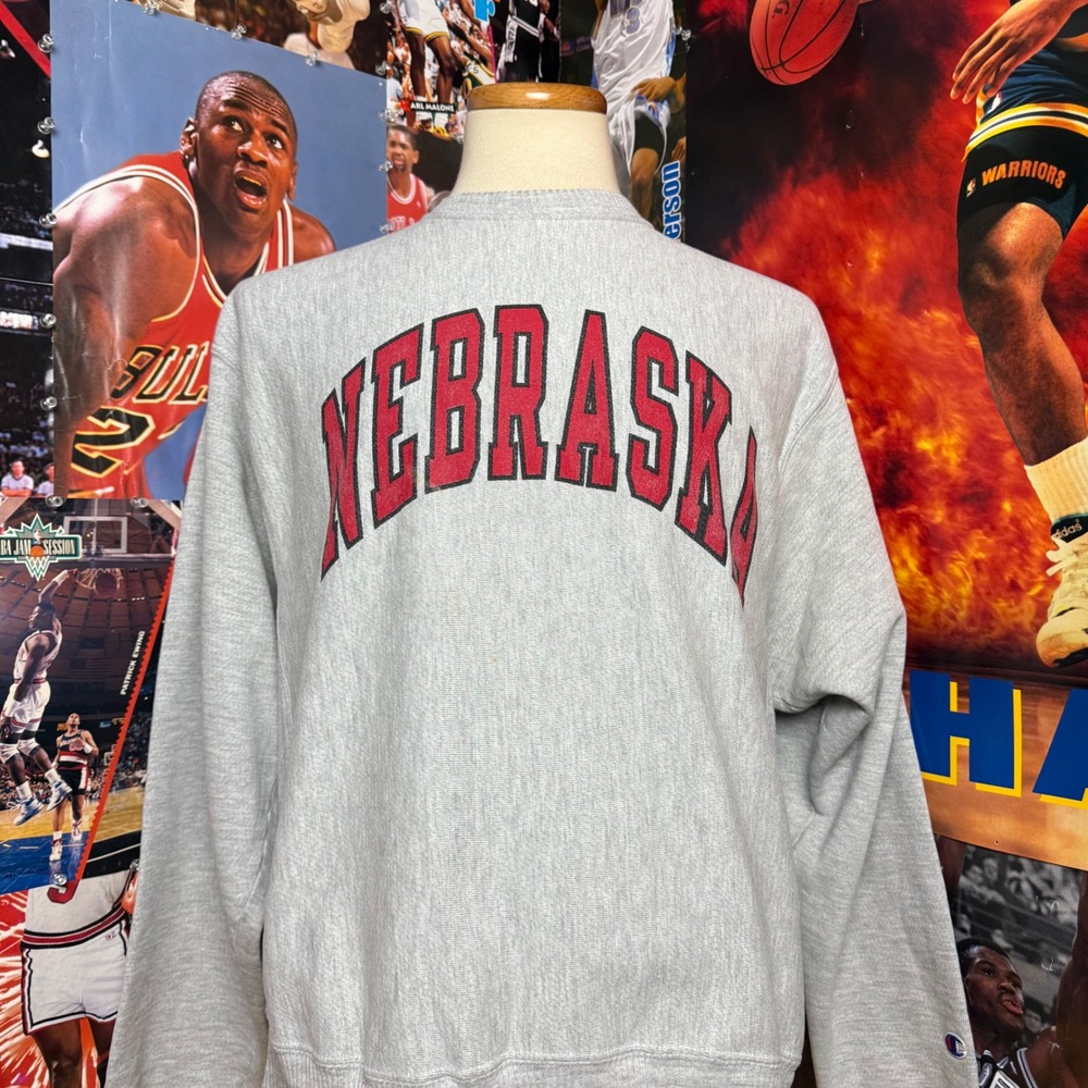 Nebraska Cornhuskers Champion Reverse Weave Crewneck Sweatshirt Mens‎ XL